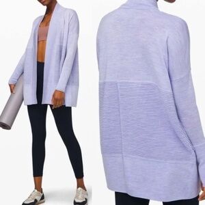 Lululemon Sit In Lotus Wrap Lavender Merino Wool Cardigan / Size 4